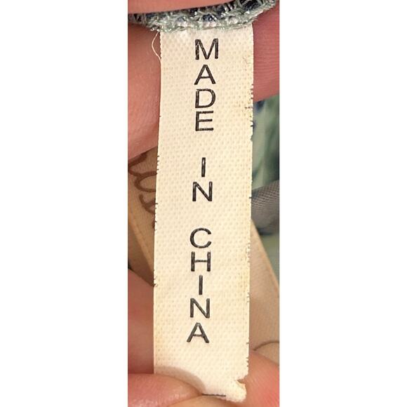 Cristinalove Abstract Blue Marble Print Halter Dress with Beaded Strap – Size L - Picture 5 of 8